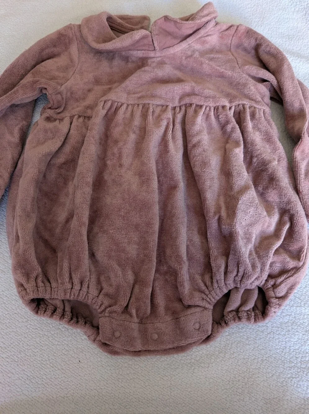 Quincy Mae Mauve Plush Velvet Baby Bubble